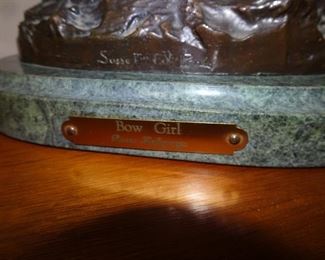 bronze statue  “Bow Girl” by Pierre Le Faguays