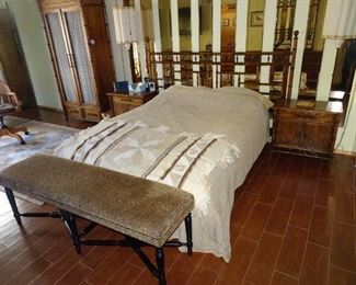 Vintage Faux Bamboo Bedroom Set by Century Furniture