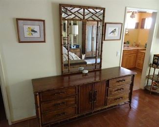 Vintage Faux Bamboo Bedroom Set by Century Furniture