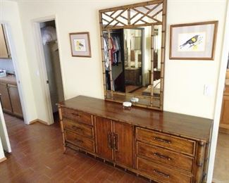 Vintage Faux Bamboo Bedroom Set by Century Furniture