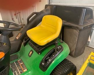John Deere L A115 riding lawn mower with grass catcher; great condition, 42” deck -$1500
