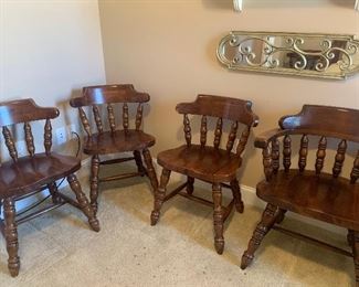 Set of six chairs, 2 arm chairs, 4 sides