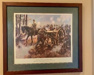 Framed “Bronze Guns and Iron Men” by Don Troiani,  signed 