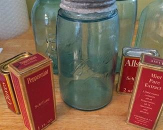 Old Ball Jars and spice boxes