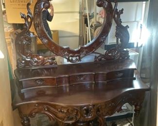 Antique mahogany wood vanity