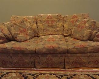 Living Room:  This is the smaller (82") of the two HICKORY CHAIR matching sofas. This one also has four detached cushions and four toss pillows.   