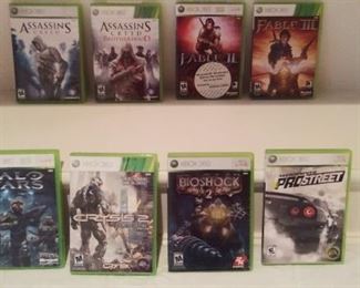 "Smalls" Areas:  This is a sample of many X-BOX games  available to keep you busy for awhile.  Each one is individually priced.  More were added after the photo was taken, including an NFL game.  (All have been unsealed.)