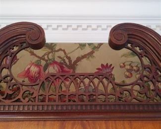 Dining Room:  Notice  the carved detail on the bonnet of the BAKER Chippendale mahogany breakfront hutch.