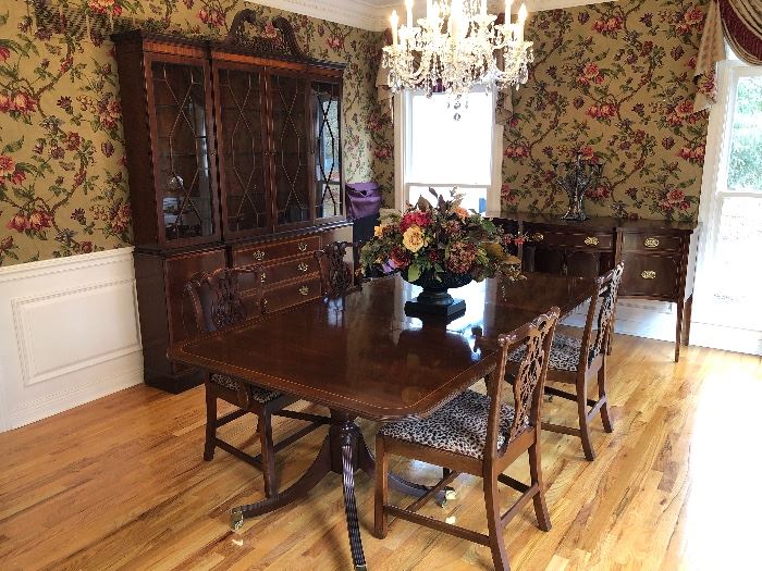 Dining Room:  This is an overview of the quality BAKER dining room furniture.  Closer photos follow.  (Note:  each piece is separately priced so purchase the items you need.)