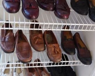 Master Bedroom-Upstairs-Men's Closet:  Quality men's leather shoes in sizes 9 and 9-l/2 include:   Bragani; Cole Hahn; Sperry; and more.