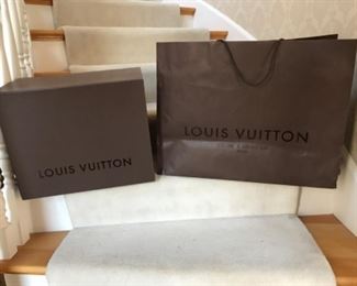 "Smalls" Area:  A very large LOUIS VUITTON box and bag are priced as a set.  They are empty but still a statement!