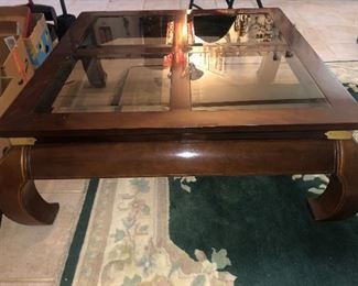 Glass top coffee table
