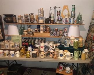 Just the beginning of a HUGE beer stein/ mug collection!