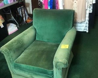 Green velvet chair