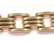 14k gold flat ribbed link bracelet, 18.7 gms
