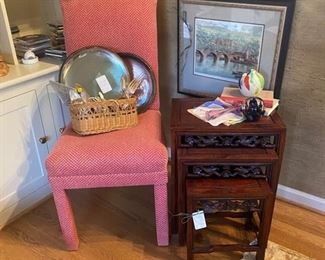 Nesting tables, parson's chair