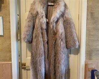 Full length fox fur coat