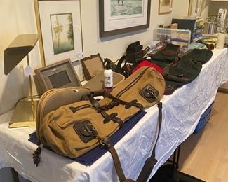 Fishing accessories, watercolors