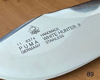 PUMA White Hunter II/Stage Knife with Leather Scabbard