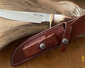Randall Made Model 3 Hunter/6 Knife with Leather Scabbard