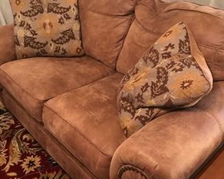 Faux leather loveseat