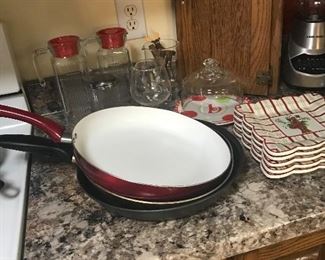 Vintage containers, skillets, plates