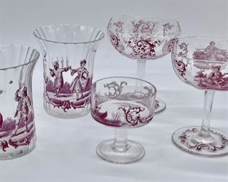 Group of Continental Enameled Drinkware