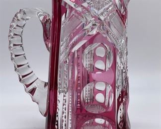 Cranberry Cut to Clear Pitcher