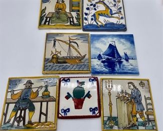 Group of Delft & Quimper Tiles