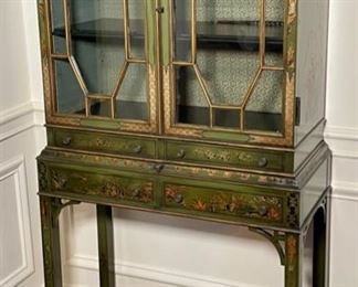 Chinoiserie Style Desk with Display Cabinet