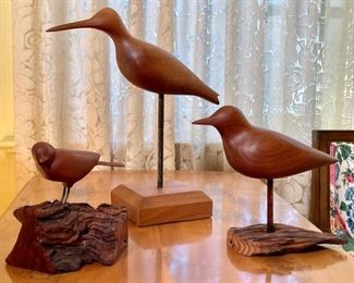 Carved Wood Shore Birds