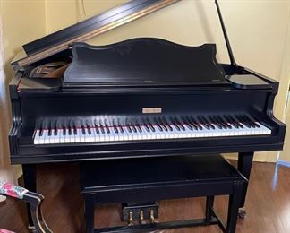 George Steck Ebony Baby Grand Piano