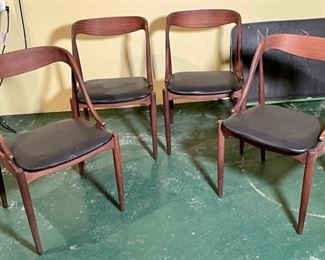 MCM Johannes Anderson Bent Teak Dining Chairs 