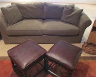 Room and Board Sofa & 2 darling stools