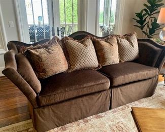 pair of matching century sofas, 95” wide by 38” deep
