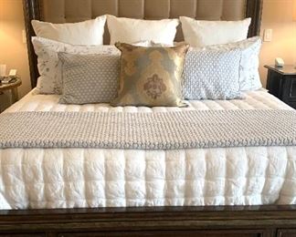 Marge Carson king size bed (linens and mattress not included)