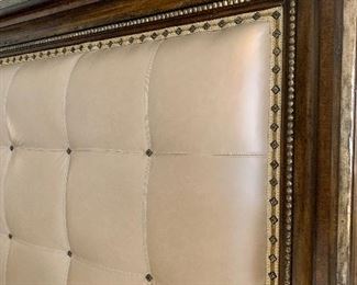 Marge Carson king size bed with leather headboard