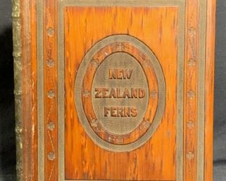 Vintage NEW ZEALAND FERNS Wood Carved Book
