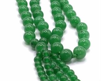 Polished Natural Green Chrysoprase Sphere Necklace

