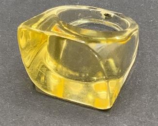 Vintage Yellow Acrylic Geometric Ring, Jewelry
