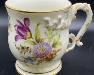 Vintage BELLEEK Irish Floral Porcelain Mug
