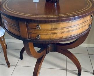 Round End Table $145: 30" by 30" wide & deep, 30" tall.