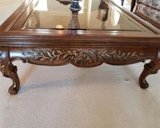 Ornate Coffee Table $175: 50" long, 62" wide, 17" tall,