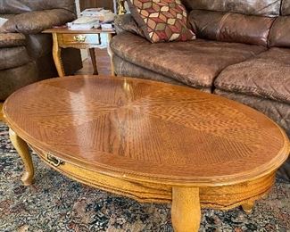 Oak coffee table - oval