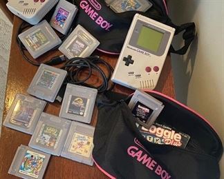 Gameboy games, fanny packs and systems. Tetris, Speedy Gonzales, Solitaire Fun Pack, Super Mario Golden Coins, Kirby's Dream Land, Jurassic Park, TMJT Back from the Streets, Yoshi's Cookies