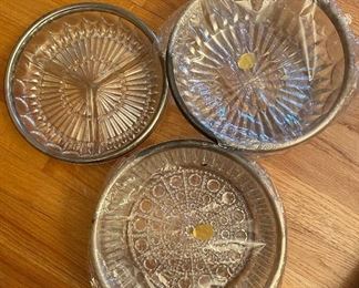 Vintage glass and silver-plated serving dishes