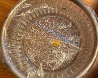 Vintage glass and silver-plated serving dishes