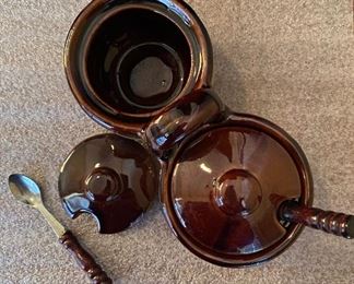 Vintage relish dish with spoons