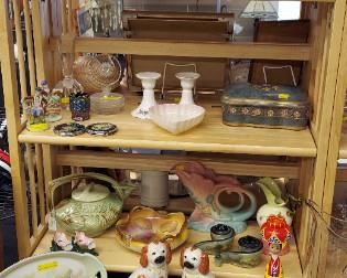 Belleek, Wedgewood, McCoy, Hull, Asian Foo Dogs, Lenox and other great items.