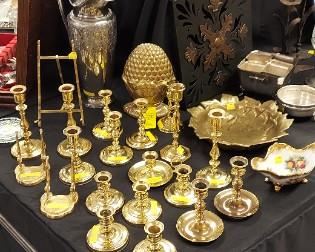 Great collection of Baldwin brass candle holders
